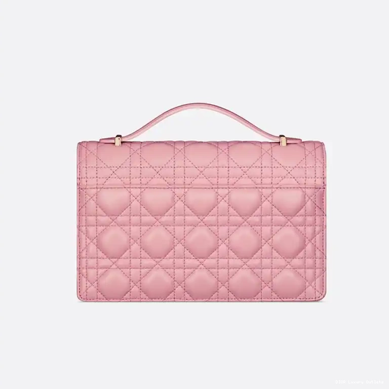 Cheap Bag Cannage Lambskin Dior Top Pink Small Miss Handle 0506 Luxury